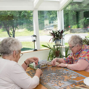 Vermont dementia care center residents put together a puzzle