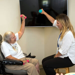 Windsor assisted living resident does physical therapy