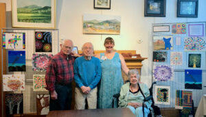 Windsor nursing home residents and staff pose together on artwork outing