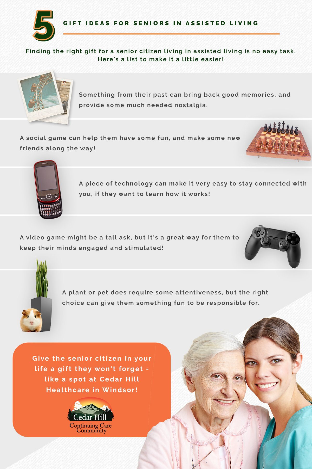 5 Gift Ideas for Seniors In Assisted Living - Cedar Hill Continuing Care  Community